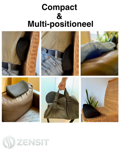ZENSIT Nomad™ – Compact memory-foam steunkussen (multi-positioneel)